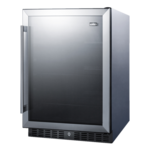 Summit Commercial AL57GCSS 23.63'' 1 Section Undercounter Refrigerator with 1 Right Hinged Glass Door and Front Breathing Compressor