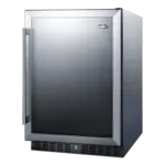 Summit Commercial AL57GCSS 23.63'' 1 Section Undercounter Refrigerator with 1 Right Hinged Glass Door and Front Breathing Compressor