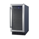 Summit Commercial ALBV15 14.75'' Black 1 Section Swing Refrigerated Glass Door Merchandiser