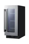 Summit Commercial ALBV15 14.75'' Black 1 Section Swing Refrigerated Glass Door Merchandiser