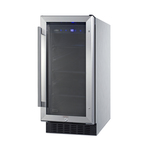 Summit Commercial ALBV15CSS 14.75'' Silver 1 Section Swing Refrigerated Glass Door Merchandiser