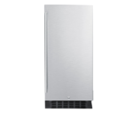 Summit Commercial FF1532BCSS 14.75'' 1 Section Undercounter Refrigerator with 1 Right Hinged Solid Door and Front Breathing Compressor