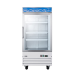 Summit Commercial SCFU1211 26.75'' 9 cu. ft. 1 Section White Glass Door Merchandiser Freezer