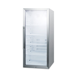 Summit Commercial SCR1006CSS 21.25'' Silver 1 Section Swing Refrigerated Glass Door Merchandiser