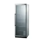 Summit Commercial SCR1401CSS 23.63'' Silver 1 Section Swing Refrigerated Glass Door Merchandiser