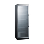 Summit Commercial SCR1401LH 23.63'' Black 1 Section Swing Refrigerated Glass Door Merchandiser