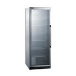 Summit Commercial SCR1401LHCSS 23.63'' Silver 1 Section Swing Refrigerated Glass Door Merchandiser
