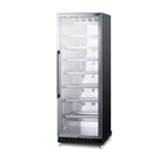 Summit Commercial SCR1401LHRI 23.63'' Black 1 Section Swing Refrigerated Glass Door Merchandiser