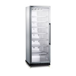Summit Commercial SCR1401LHRICSS 23.63'' Silver 1 Section Swing Refrigerated Glass Door Merchandiser