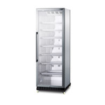 Summit Commercial SCR1401RICSS 23.63'' Silver 1 Section Swing Refrigerated Glass Door Merchandiser