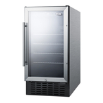 Summit Commercial SCR1841BCSS 17.94'' Silver 1 Section Swing Refrigerated Glass Door Merchandiser