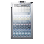 Summit Commercial SCR486LNZ 19.00'' 1 Section Undercounter Refrigerator with 1 Right Hinged Glass Door and Side / Rear Breathing Compressor