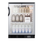 Summit Commercial SCR600BGLBINZ 23.63'' 1 Section Undercounter Refrigerator with 1 Right Hinged Glass Door and Front Breathing Compressor