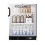 Summit Commercial SCR600BGLBINZADA 23.63'' 1 Section Undercounter Refrigerator with 1 Right Hinged Glass Door and Front Breathing Compressor