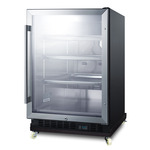 Summit Commercial SCR610BLRI 23.63'' 1 Section Undercounter Refrigerator with 1 Right Hinged Glass Door and Front Breathing Compressor