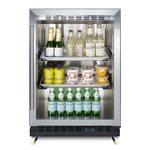 Summit Commercial SCR610BLRI 23.63'' 1 Section Undercounter Refrigerator with 1 Right Hinged Glass Door and Front Breathing Compressor
