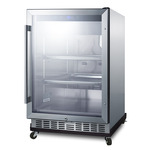 Summit Commercial SCR611GLOSRI 23.38'' 1 Section Undercounter Refrigerator with 1 Right Hinged Glass Door and Front Breathing Compressor