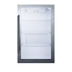 Summit Commercial SPR489OS 19.00'' 1 Section Undercounter Refrigerator with 1 Right Hinged Glass Door and Front Breathing Compressor