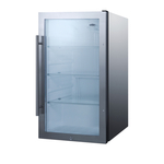 Summit Commercial SPR489OSCSS 19.00'' 1 Section Undercounter Refrigerator with 1 Right Hinged Glass Door and Front Breathing Compressor