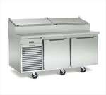 Traulsen TS072HT 72'' 2 Door Counter Height Refrigerated Pizza Prep Table