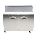 Traulsen UPT4808LL-0300-SB 48'' 2 Door Counter Height Refrigerated Sandwich / Salad Prep Table with Standard Top