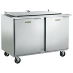 Traulsen UST4812-RR-SB 48'' 2 Door Counter Height Refrigerated Sandwich / Salad Prep Table with Standard Top