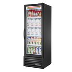 True Mfg. - General Foodservice FLM-27~TSL01 27'' Black 1 Section Swing Refrigerated Glass Door Merchandiser