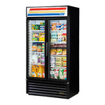 True Mfg. - General Foodservice GDM-35-HC~TSL01 39.5'' Black 2 Section Swing Refrigerated Glass Door Merchandiser
