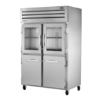 True Mfg. - General Foodservice STA2R-2HG/2HS-HC 52.63'' Top Mounted 2 Section Glass Half Door Reach-In Refrigerator