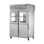True Mfg. - General Foodservice STA2RPT-2HG/2HS-2G-HC 52.63'' 56.0 cu. ft. 2 Section Glass/Solid Half Door Pass-Thru Refrigerator