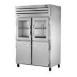 True Mfg. - General Foodservice STG2R-2HG/2HS-HC 52.63'' Top Mounted 2 Section Glass Half Door Reach-In Refrigerator