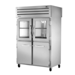 True Mfg. - General Foodservice STG2RPT-2HG/2HS-2S-HC 52.63'' 56.0 cu. ft. 2 Section Glass/Solid Half Door Pass-Thru Refrigerator