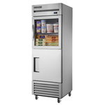 True Mfg. - General Foodservice T-23-1-G-1-HC~FGD01 27'' 23 cu. ft. Bottom Mounted 1 Section Glass/Solid Half Door Reach-In Refrigerator