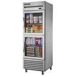 True Mfg. - General Foodservice T-23G-2-HC~FGD01 27'' 23 cu. ft. Bottom Mounted 1 Section Glass Half Door Reach-In Refrigerator