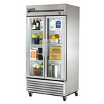 True Mfg. - General Foodservice T-35G-HC~FGD01 39.63'' 35 cu. ft. Bottom Mounted 2 Section Glass Door Reach-In Refrigerator