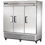True Mfg. - General Foodservice T-72F-HC 78.13'' 72.0 cu. ft. Bottom Mounted 3 Section Solid Door Reach-In Freezer