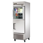 True Mfg. - General Foodservice TS-23-1-G-1-HC~FGD01 27'' 23 cu. ft. Bottom Mounted 1 Section Glass/Solid Half Door Reach-In Refrigerator