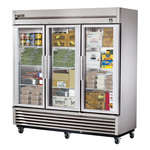 True Mfg. - General Foodservice TS-72FG-HC~FGD01 78.13'' 65.6 cu. ft. Bottom Mounted 3 Section Glass Door Reach-In Freezer