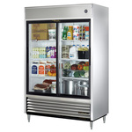 True Mfg. - General Foodservice TSD-47G-HC-LD 54.13'' 47 cu. ft. Bottom Mounted 2 Section Glass Door Reach-In Refrigerator