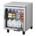 True Mfg. - General Foodservice TUC-27G-HC~FGD01 27.63'' 1 Section Undercounter Refrigerator with 1 Right Hinged Glass Door and Front Breathing Compressor