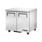 True Mfg. - General Foodservice TUC-36-HC 36.38'' 2 Section Undercounter Refrigerator with 2 Left/Right Hinged Solid Doors and Front Breathing Compressor