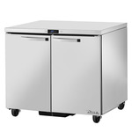 True Mfg. - General Foodservice TUC-36-HC~SPEC3 36.38'' 2 Section Undercounter Refrigerator with 2 Left/Right Hinged Solid Doors and Side / Rear Breathing Compressor