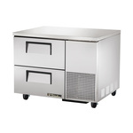 True Mfg. - General Foodservice TUC-44D-2-HC 44.5'' 1 Section Undercounter Refrigerator with 2 Drawers and Side / Rear Breathing Compressor