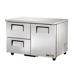 True Mfg. - General Foodservice TUC-48D-2-HC 48.38'' 2 Section Undercounter Refrigerator with 1 Right Hinged Solid Door 2 Drawers and Front Breathing Compressor