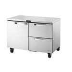 True Mfg. - General Foodservice TUC-48D-2-HC~SPEC3 48.38'' 2 Section Undercounter Refrigerator with 1 Left Hinged Solid Door 2 Drawers and Side / Rear Breathing Compressor