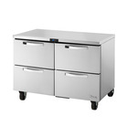 True Mfg. - General Foodservice TUC-48D-4-HC~SPEC3 48.38'' 2 Section Undercounter Refrigerator with 4 Drawers and Side / Rear Breathing Compressor