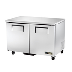 True Mfg. - General Foodservice TUC-48F-HC 48.38'' 2 Section Undercounter Freezer with 2 Left/Right Hinged Solid Doors and Front Breathing Compressor