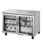 True Mfg. - General Foodservice TUC-48G-HC~FGD01 48.38'' 2 Section Undercounter Refrigerator with 2 Left/Right Hinged Glass Doors and Front Breathing Compressor