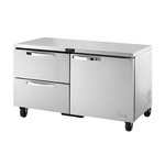 True Mfg. - General Foodservice TUC-60D-2-HC~SPEC3 60.38'' 2 Section Undercounter Refrigerator with 1 Right Hinged Solid Door 2 Drawers and Side / Rear Breathing Compressor