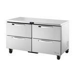 True Mfg. - General Foodservice TUC-60D-4-HC~SPEC3 60.38'' 2 Section Undercounter Refrigerator with 4 Drawers and Side / Rear Breathing Compressor